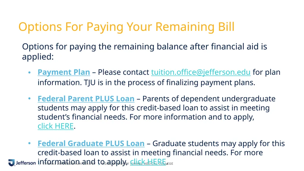 PAYING YOUR BILL AT THOMAS JEFFERSON UNIVERSITY - slide 21 of 26