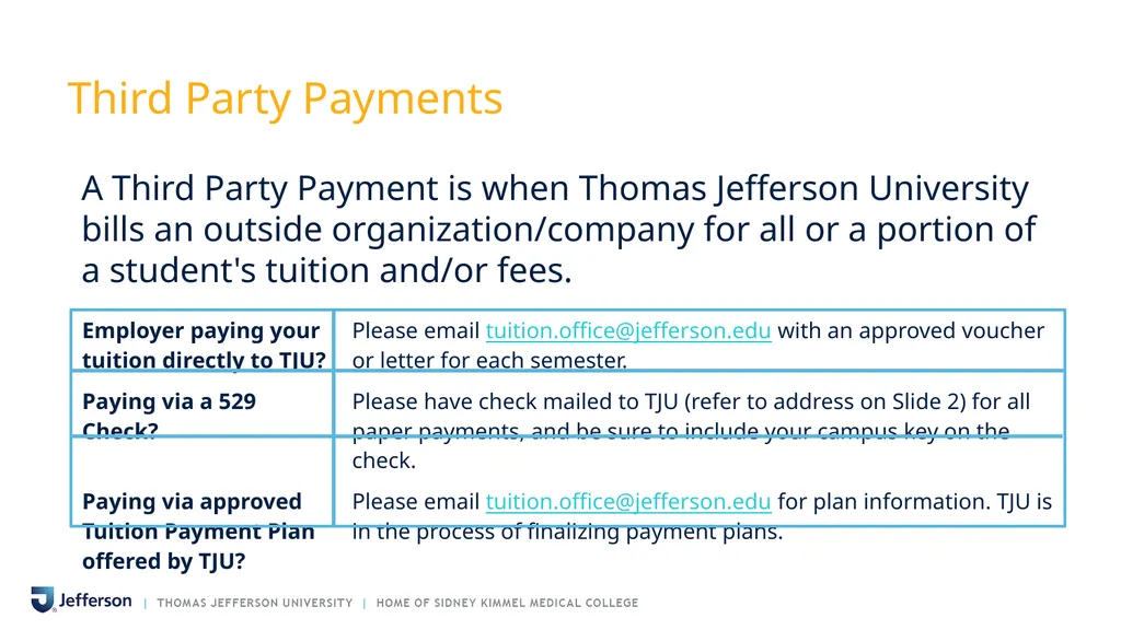 PAYING YOUR BILL AT THOMAS JEFFERSON UNIVERSITY - slide 15 of 26