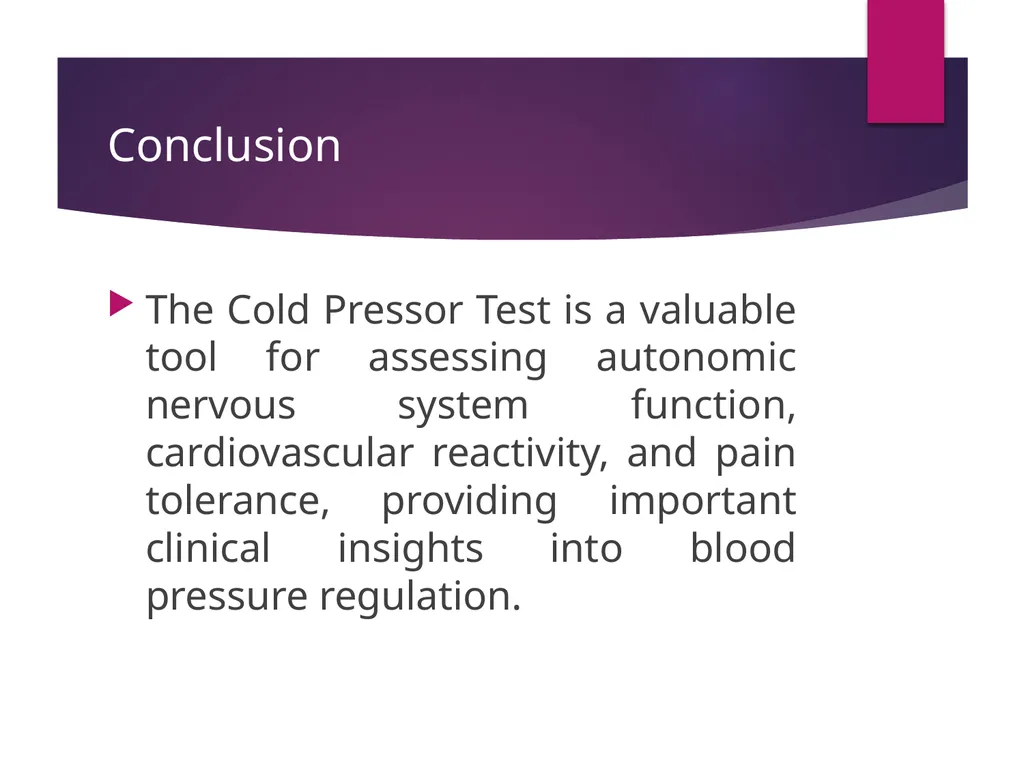 Cold Pressor Test Methodology, Interpretation, and - slide 8 of 16