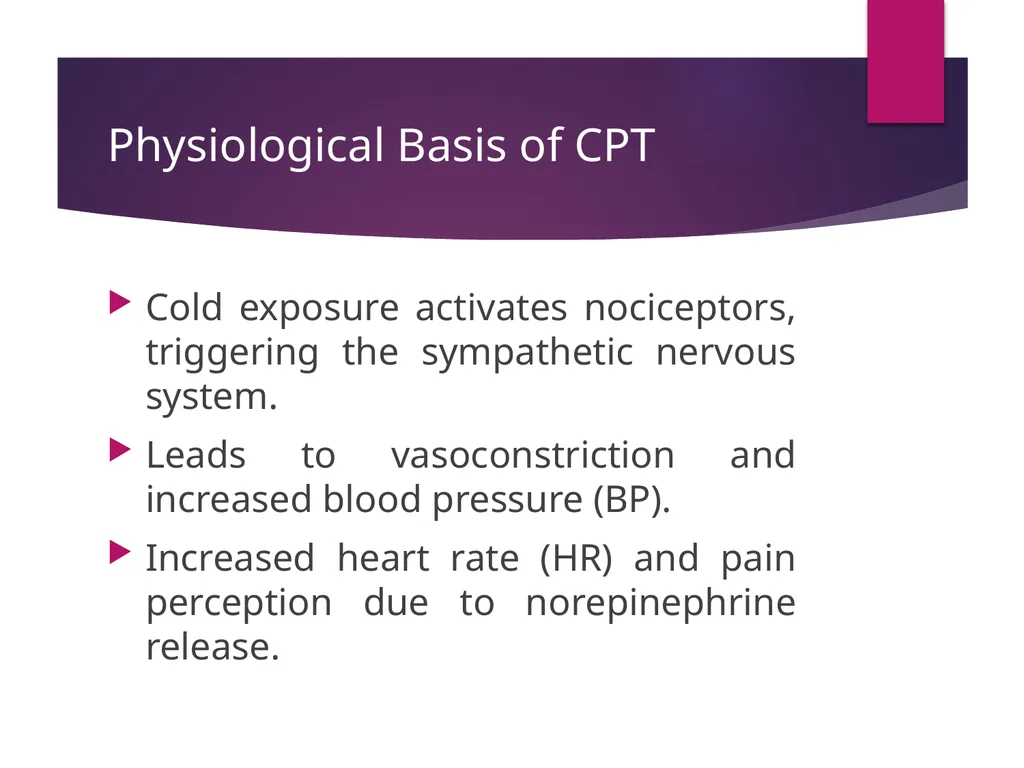 Cold Pressor Test Methodology, Interpretation, and - slide 3 of 16