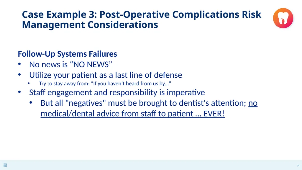 Disasters in Dentistry What to do when the - slide 34 of 48