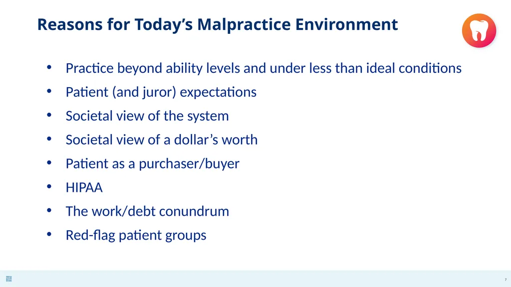 Disasters in Dentistry What to do when the - slide 7 of 48