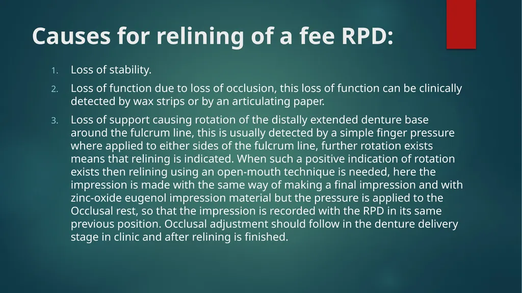 Relining and Rebasing: Relining: It is the - slide 10 of 21