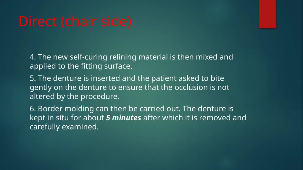 Relining and Rebasing: Relining: It is the - slide 14 of 21