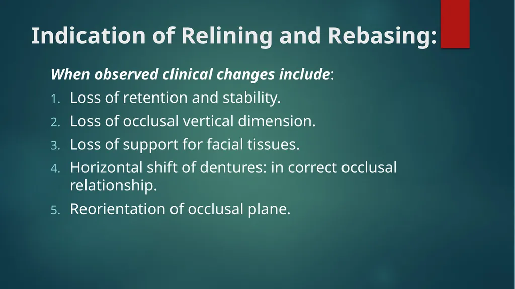 Relining and Rebasing: Relining: It is the - slide 5 of 21