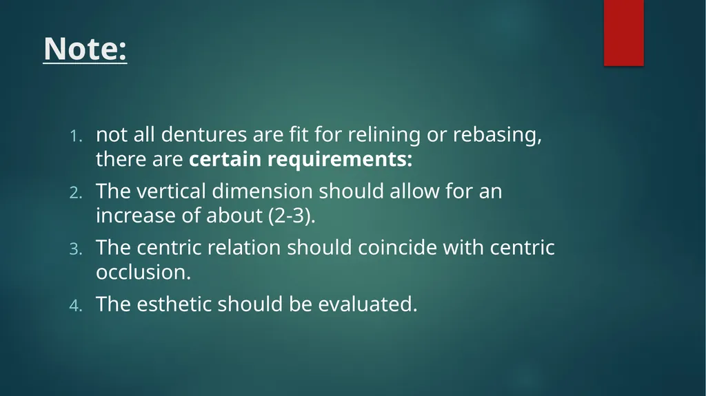 Relining and Rebasing: Relining: It is the - slide 11 of 21