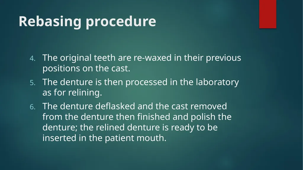 Relining and Rebasing: Relining: It is the - slide 20 of 21