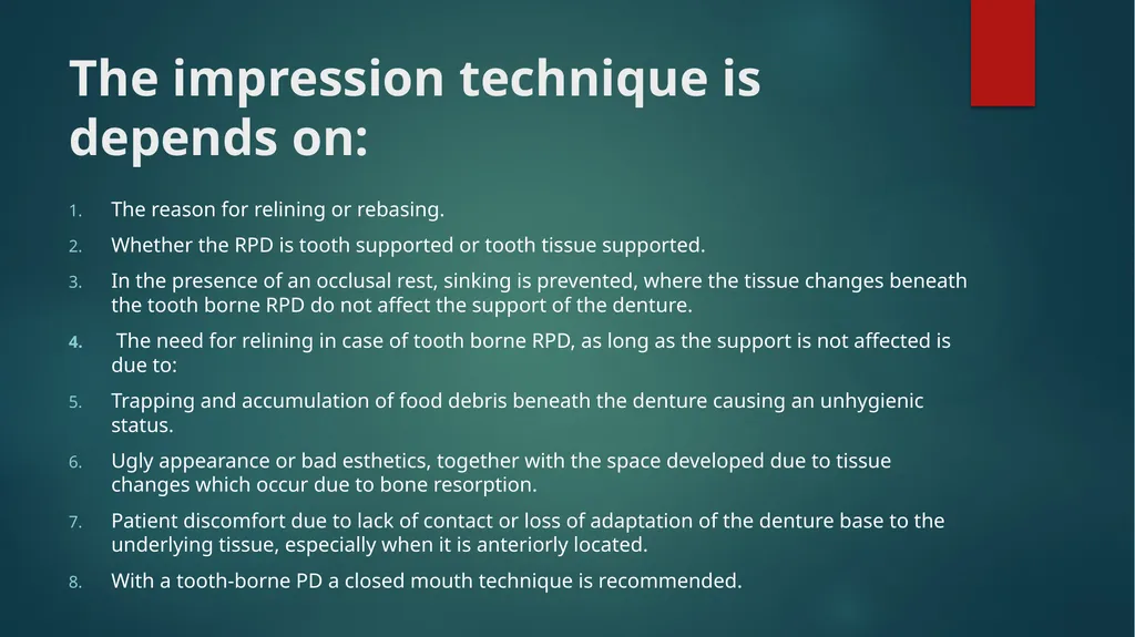 Relining and Rebasing: Relining: It is the - slide 8 of 21