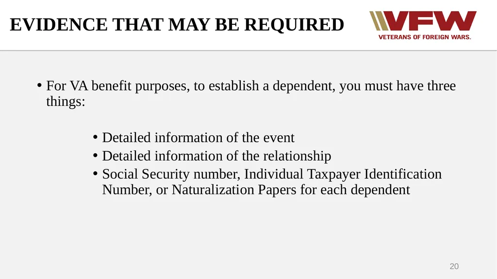 DEPENDENCY Why we add dependents Who can be - slide 20 of 35