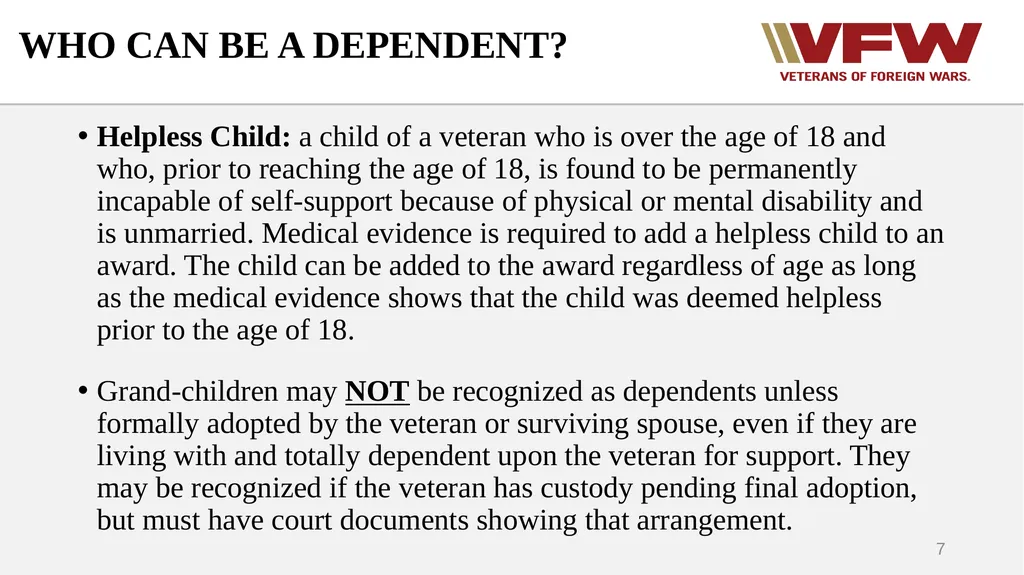 DEPENDENCY Why we add dependents Who can be - slide 7 of 35