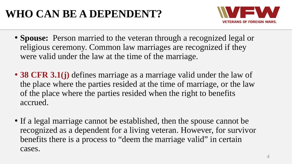 DEPENDENCY Why we add dependents Who can be - slide 4 of 35