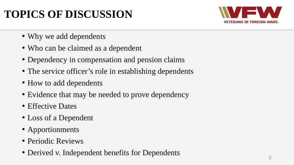 DEPENDENCY Why we add dependents Who can be - slide 2 of 35