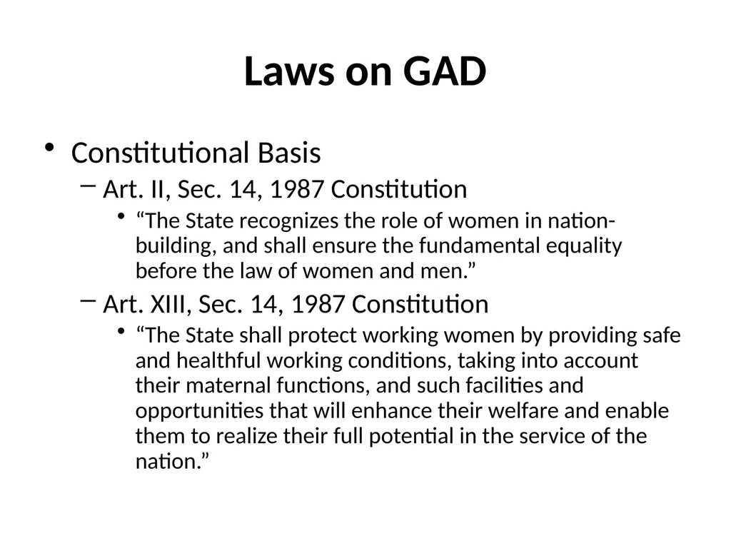 GAD LEGAL MANDATE Gender Sensitivity Training - slide 30 of 87