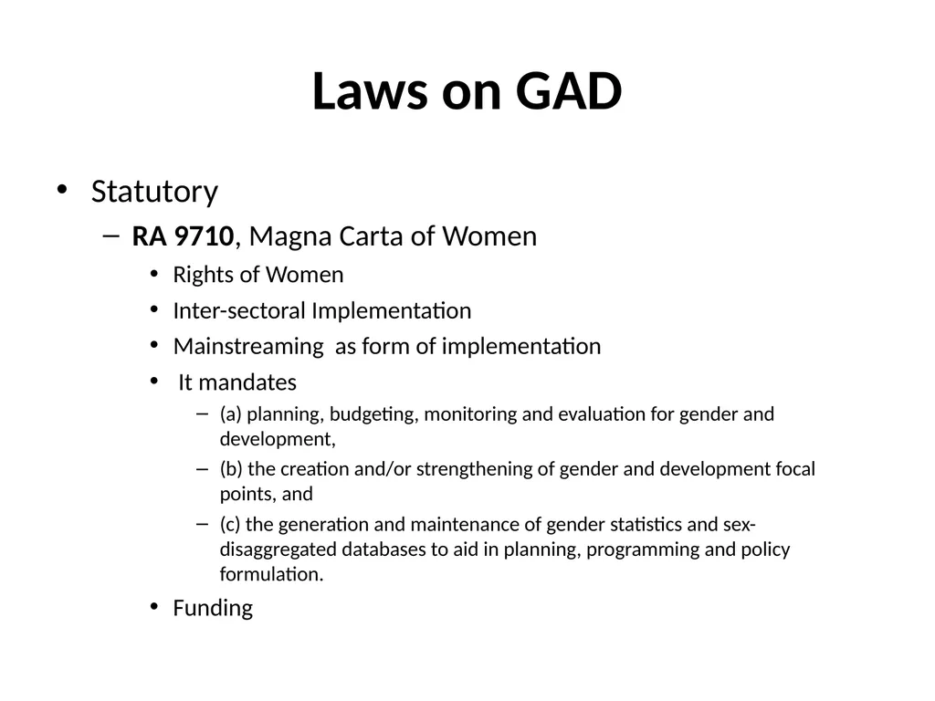 GAD LEGAL MANDATE Gender Sensitivity Training - slide 33 of 87