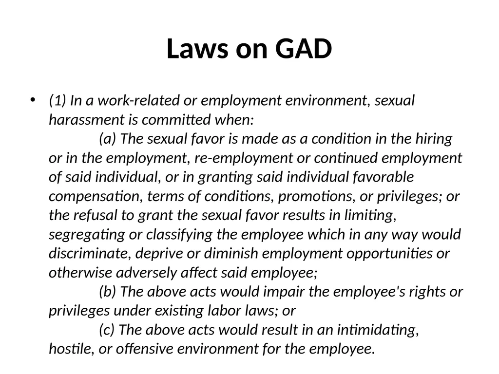 GAD LEGAL MANDATE Gender Sensitivity Training - slide 50 of 87