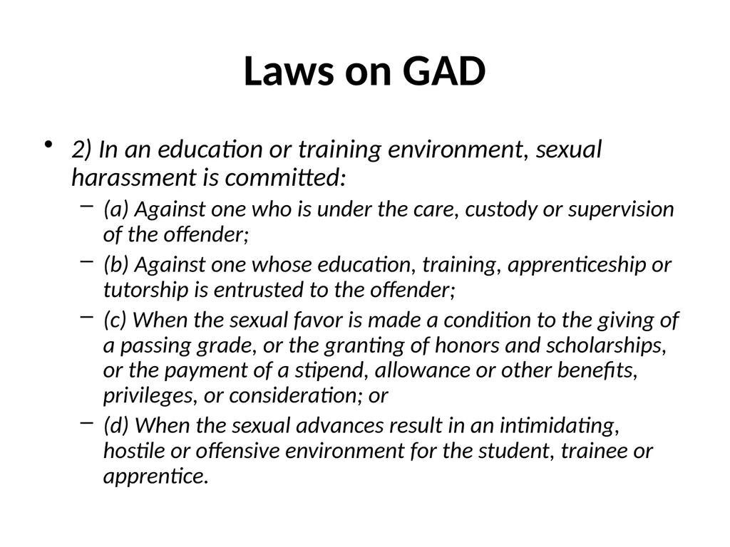 GAD LEGAL MANDATE Gender Sensitivity Training - slide 51 of 87