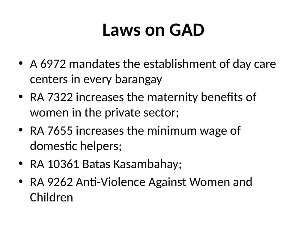 GAD LEGAL MANDATE Gender Sensitivity Training - slide 58 of 87