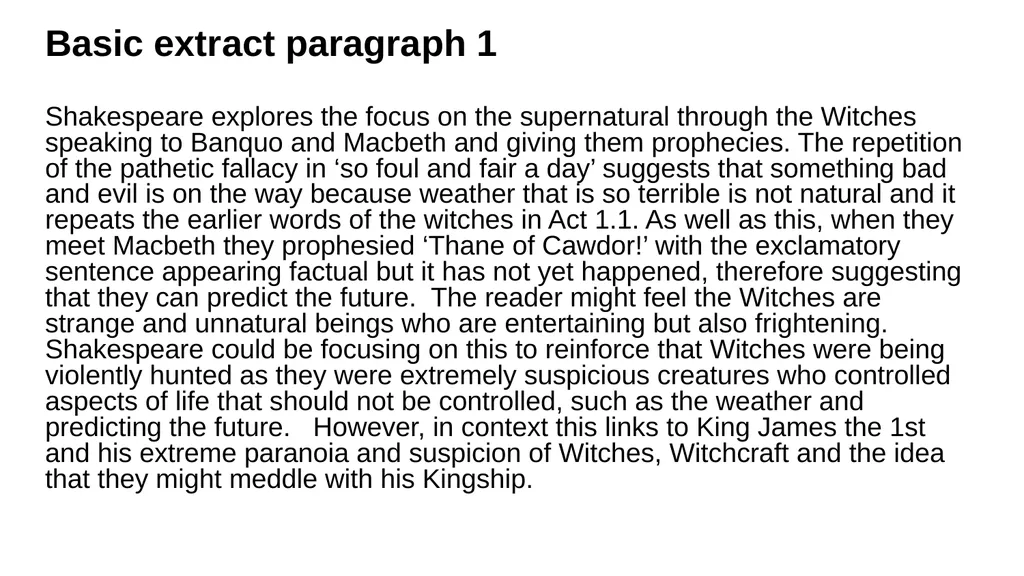 Macbeth: The Supernatural Question: Starting with - slide 12 of 19