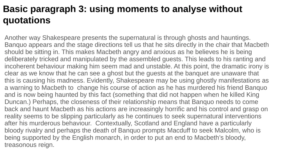 Macbeth: The Supernatural Question: Starting with - slide 16 of 19