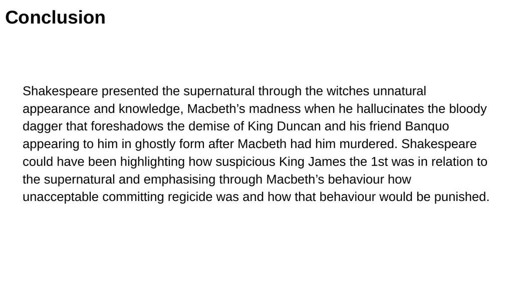 Macbeth: The Supernatural Question: Starting with - slide 19 of 19