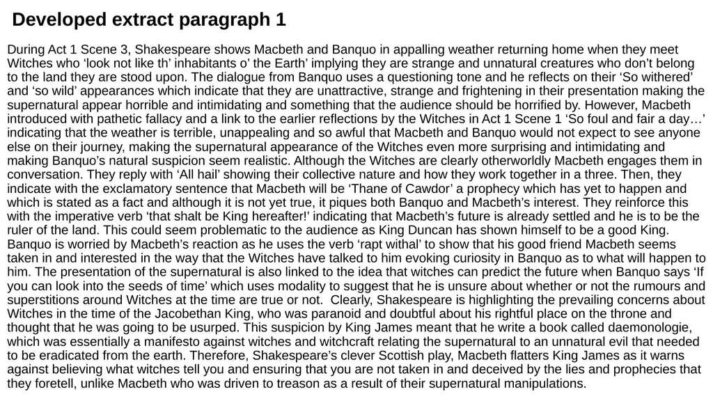 Macbeth: The Supernatural Question: Starting with - slide 13 of 19