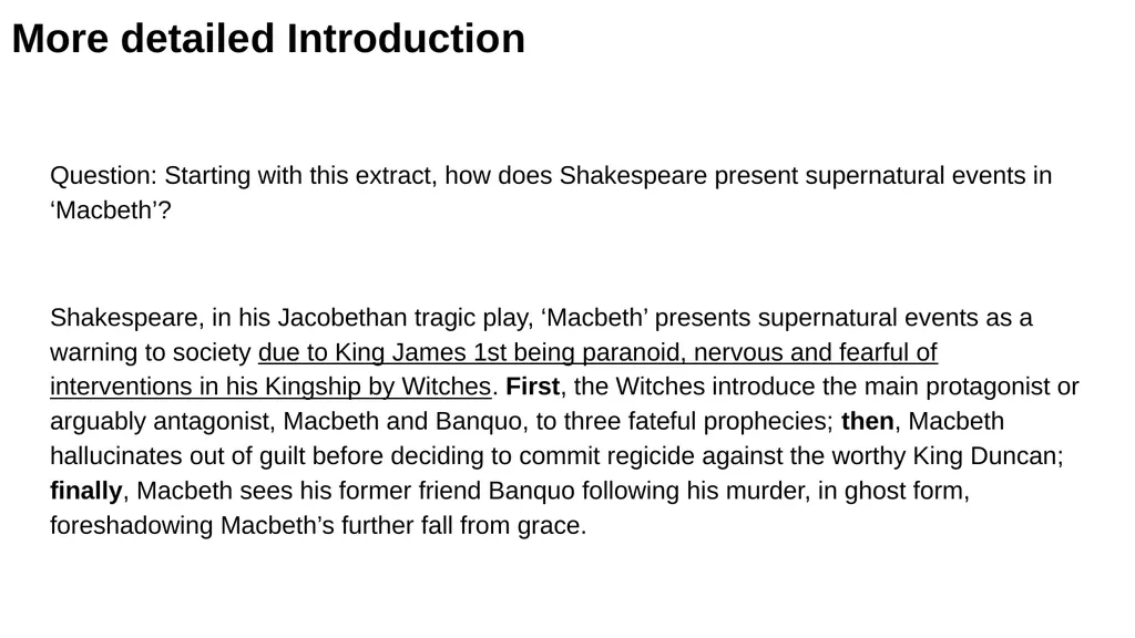 Macbeth: The Supernatural Question: Starting with - slide 7 of 19