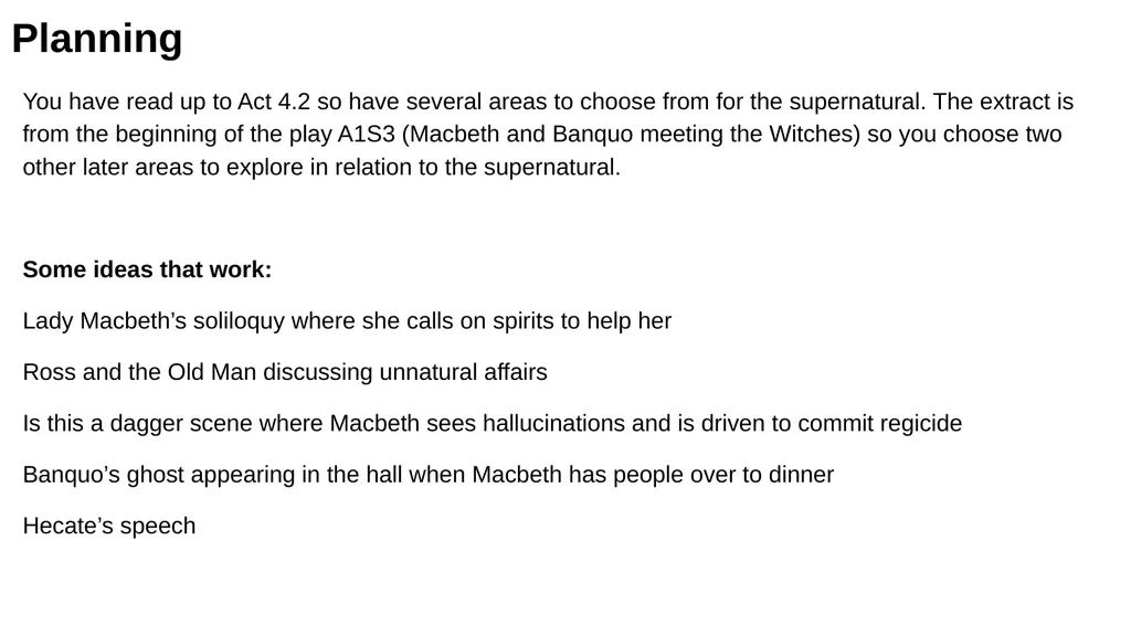 Macbeth: The Supernatural Question: Starting with - slide 2 of 19