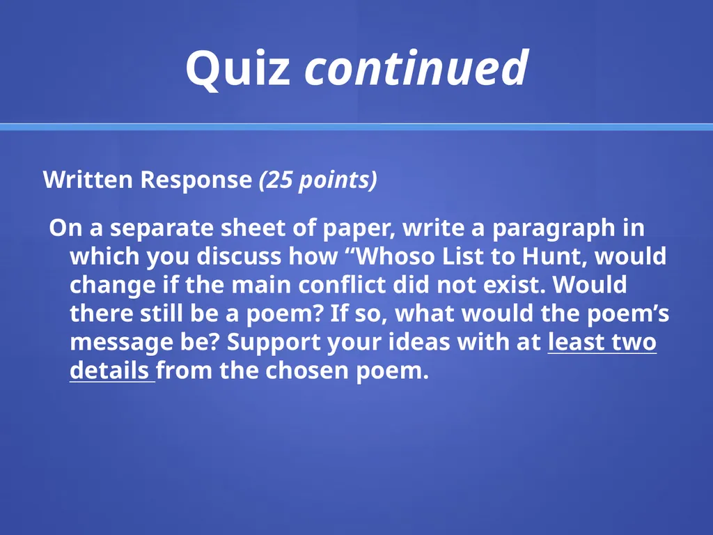 “Whoso List to Hunt” Page 215 Sir Thomas Wyatt Sir - slide 12 of 12