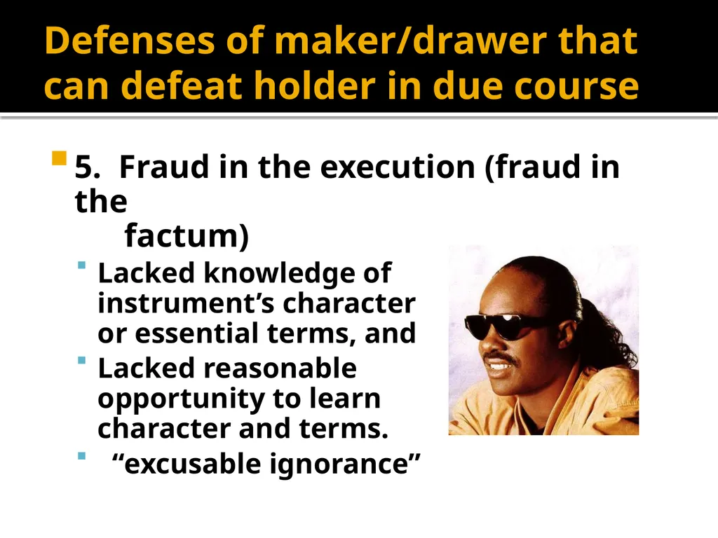 Holders in Due Course Holders in Due Course - slide 45 of 65