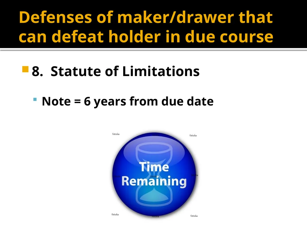 Holders in Due Course Holders in Due Course - slide 48 of 65
