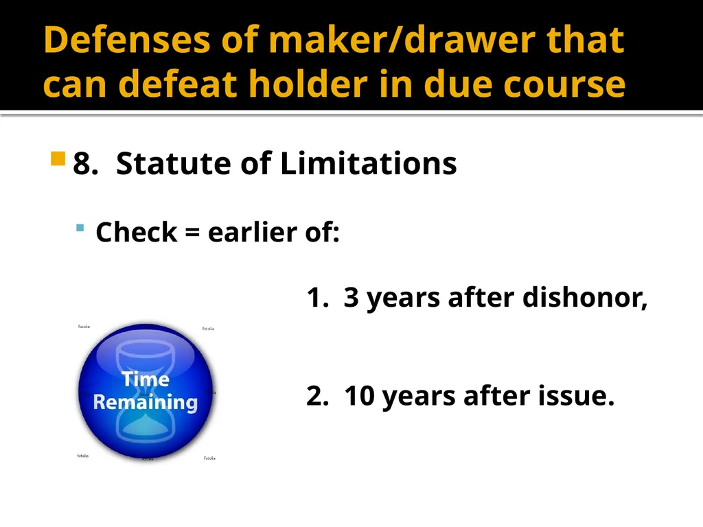 Holders in Due Course Holders in Due Course - slide 49 of 65