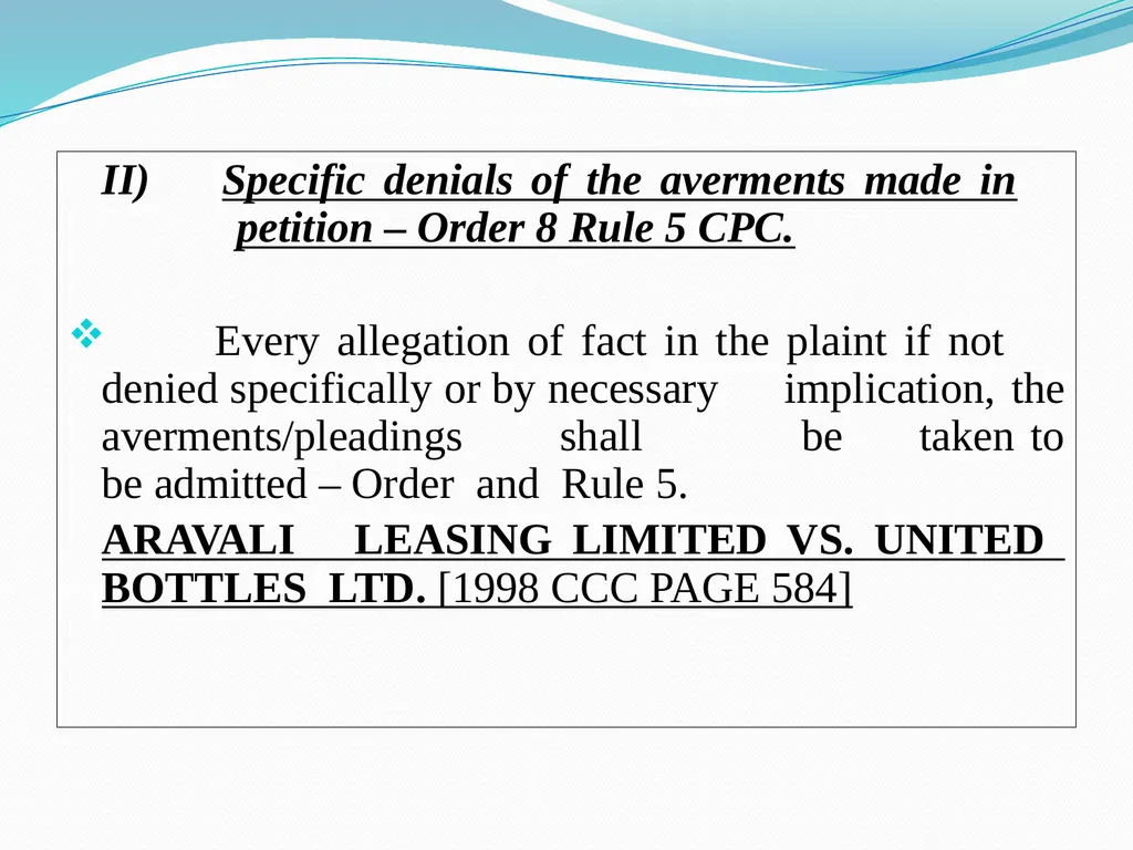ART OF DRAFTING PLEADINGS Pradeep. K Mittal Past - slide 27 of 58