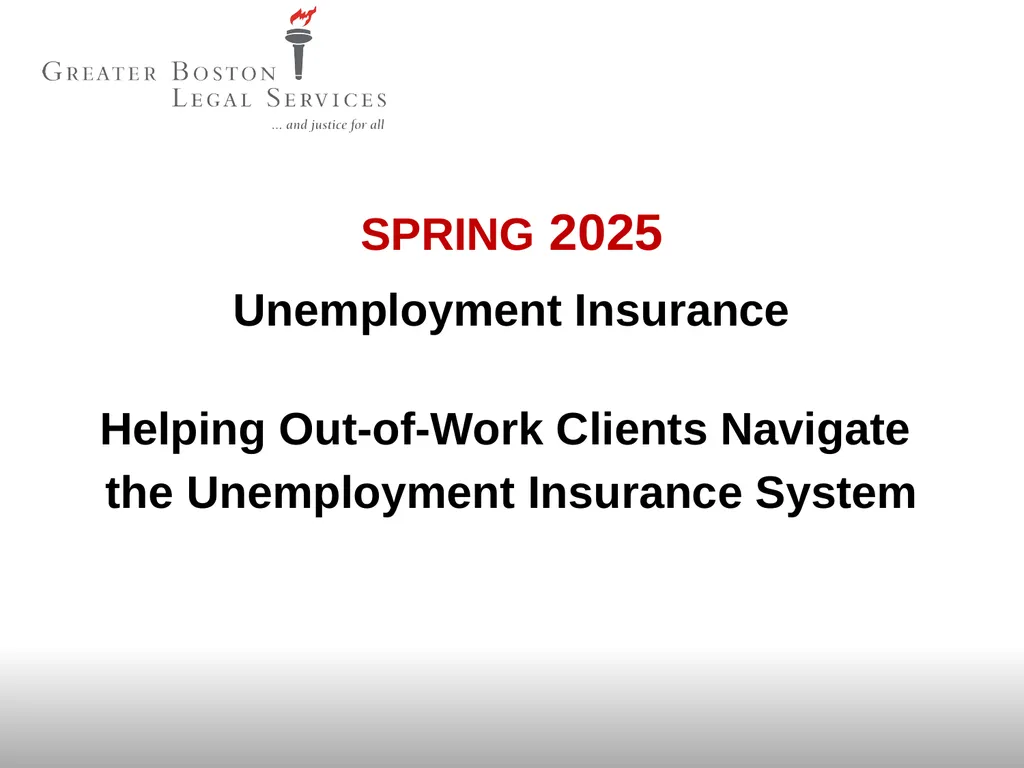 SPRING 2025 Unemployment Insurance Helping - slide 1 of 62