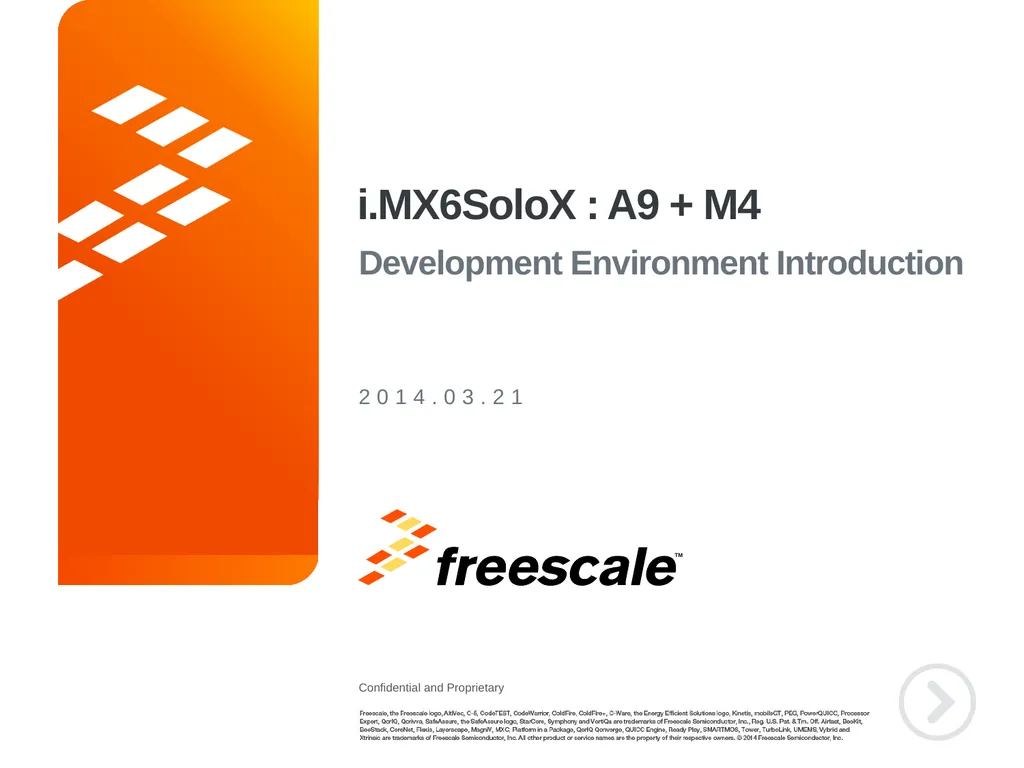 i.MX6SoloX : A9 + M4 Development Environment - slide 1 of 22