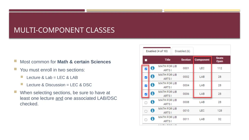 Schedule Assistant Course Registration Tips - slide 13 of 18