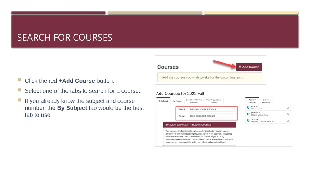 Schedule Assistant Course Registration Tips - slide 7 of 18