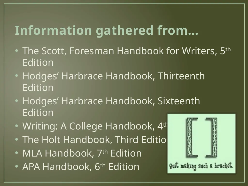 Brackets Created by Ashley Massie April 2012 - slide 8 of 8