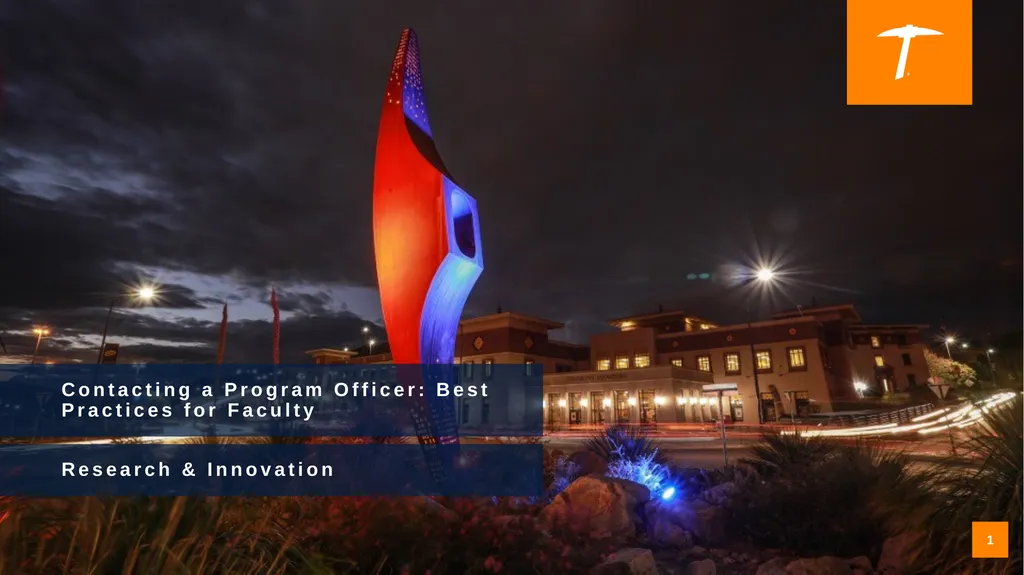 Contacting a Program Officer: Best Practices for - slide 1 of 19