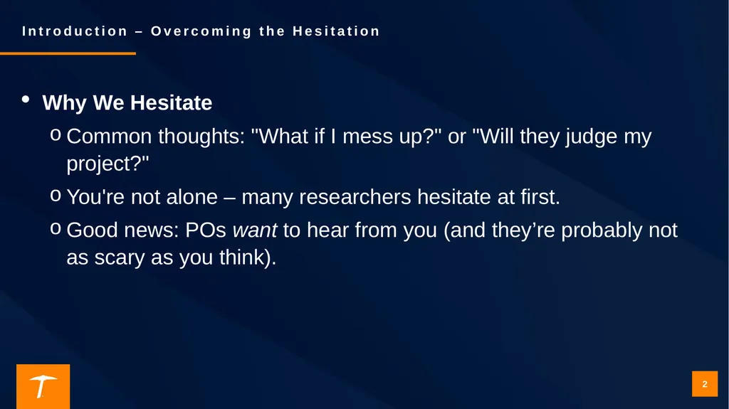 Contacting a Program Officer: Best Practices for - slide 2 of 19