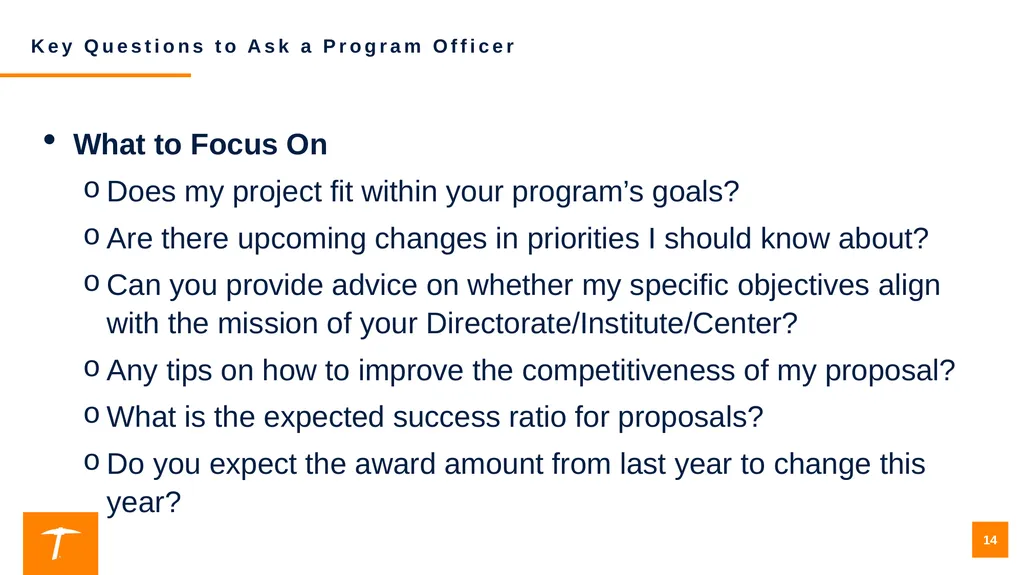 Contacting a Program Officer: Best Practices for - slide 14 of 19