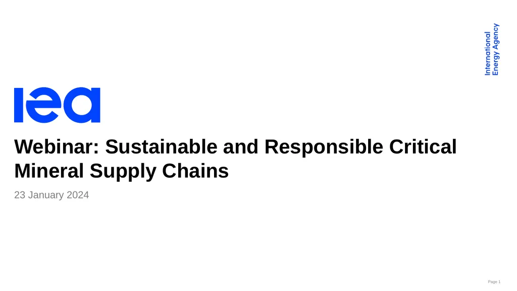 Webinar: Sustainable and Responsible Critical - slide 1 of 13