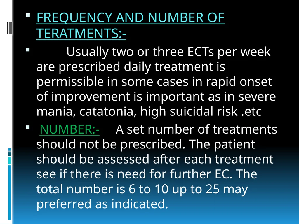 ElECTROCONVULSIVE THERAPY (E.C.T) INTRODUCTION:- - slide 25 of 32