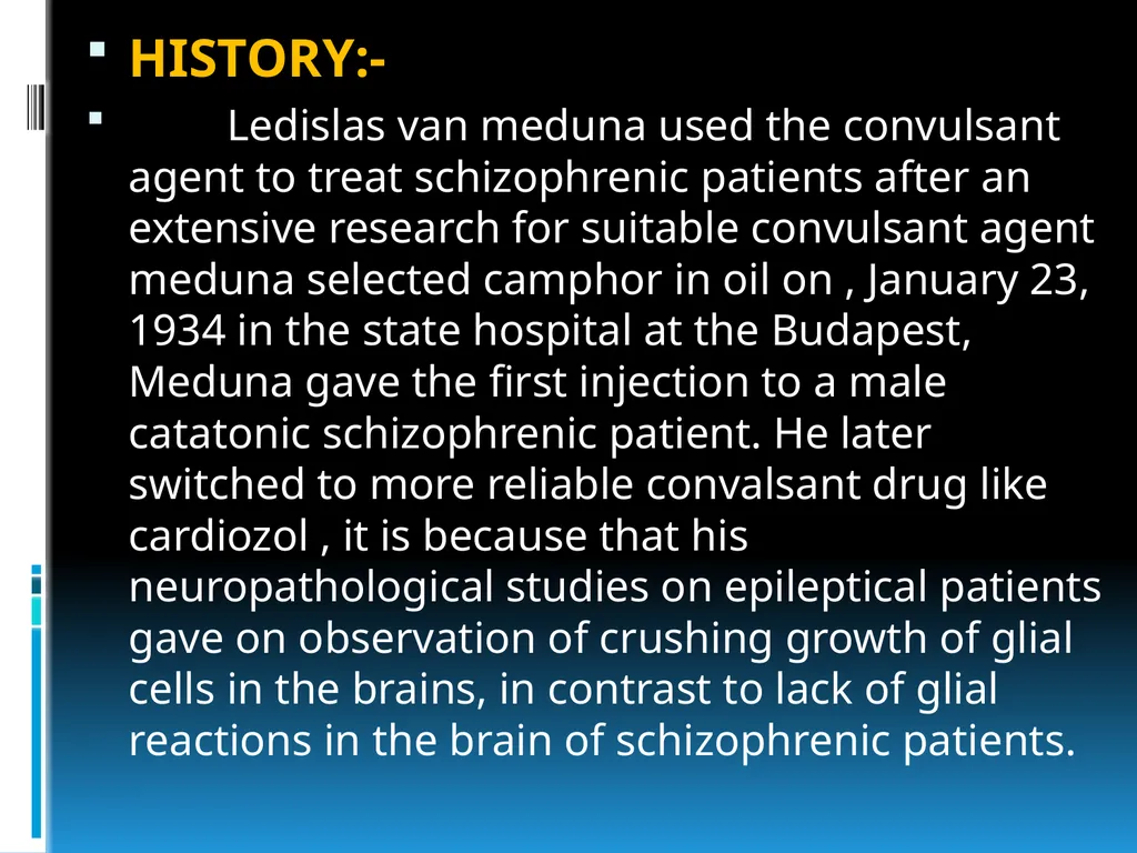 ElECTROCONVULSIVE THERAPY (E.C.T) INTRODUCTION:- - slide 4 of 32