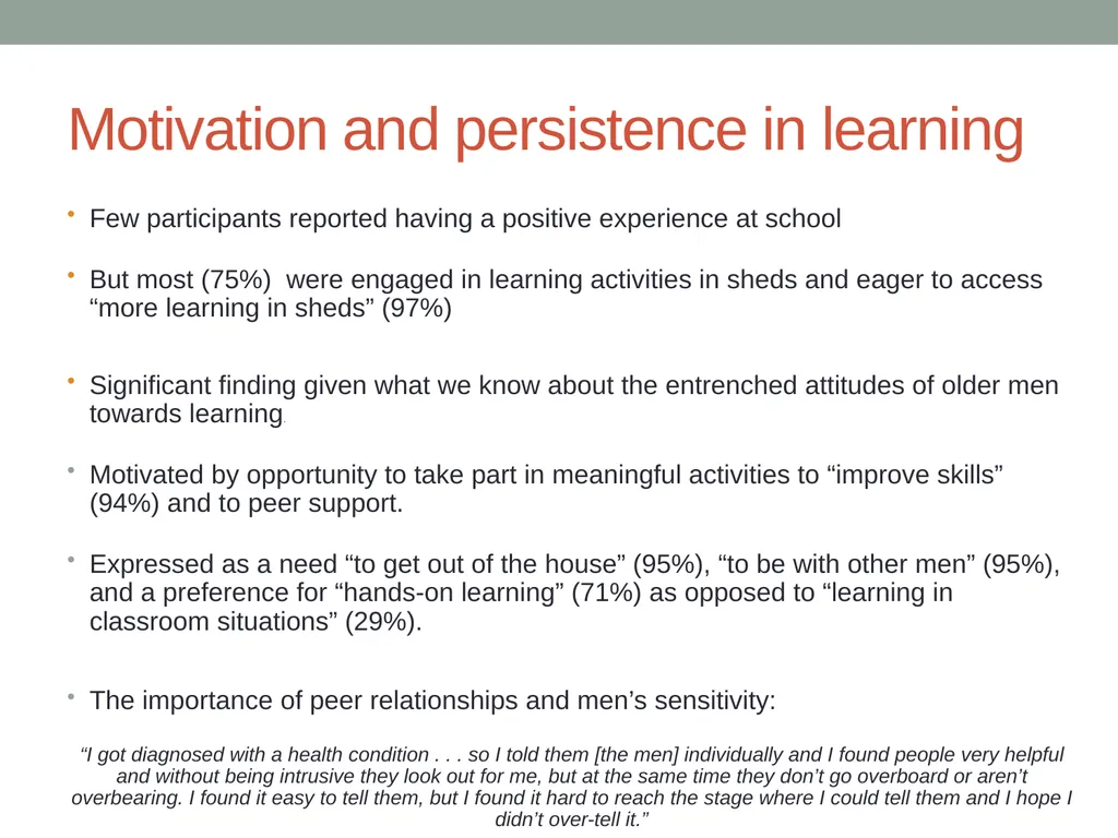 Men’s learning & well-being What do we know about - slide 16 of 22