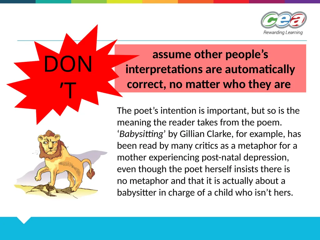 Unit 2 Section B Poetry DOs and DON’Ts Tips to - slide 3 of 10