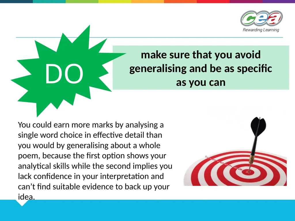 Unit 2 Section B Poetry DOs and DON’Ts Tips to - slide 9 of 10