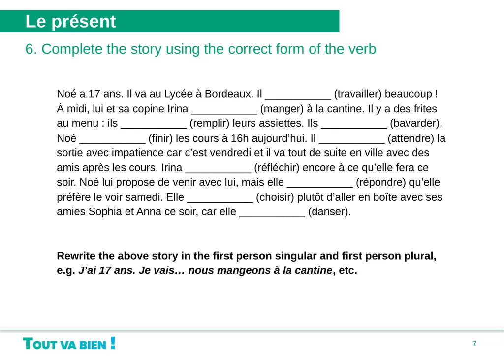 Grammaire Unité 1 : Bonjour, je me présente • Le - slide 7 of 20