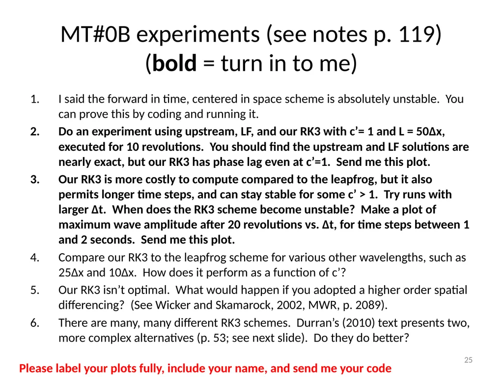 Model Task #0B: Leapfrog (LF) and Runge-Kutta (RK) - slide 25 of 27