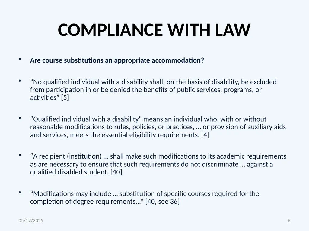 CORE MATH COURSE SUBSTITUTION POLICY PROPOSAL WILL - slide 8 of 21