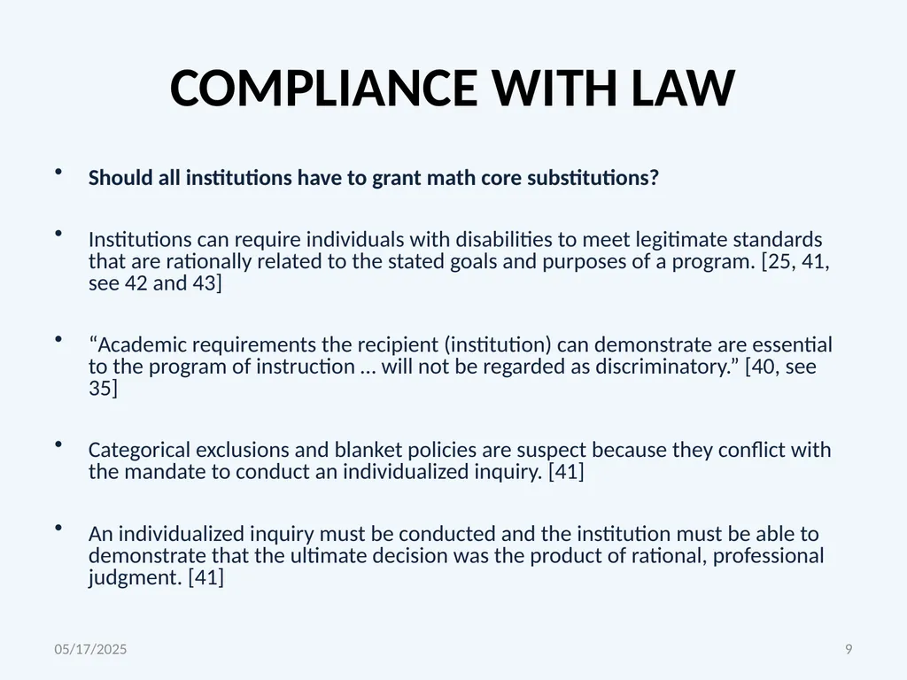 CORE MATH COURSE SUBSTITUTION POLICY PROPOSAL WILL - slide 9 of 21